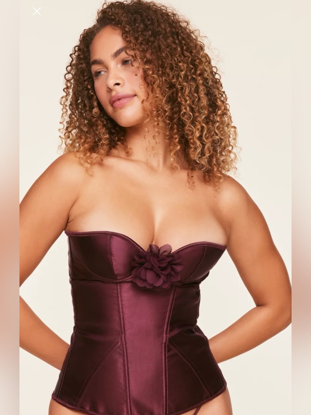 NWT  Adore Me Laurin Low Cut Corset Windor Wine - US Small
